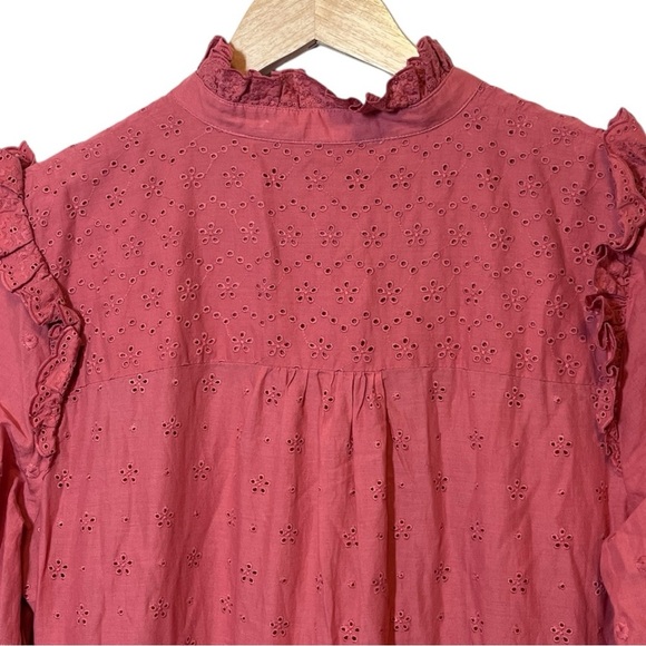 Boden Coral Broderie Lace-Trimmed Dress Size 14L - Picture 10 of 17